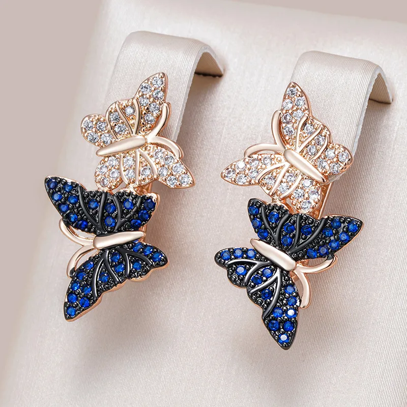 Elegant shiny butterfly earrings