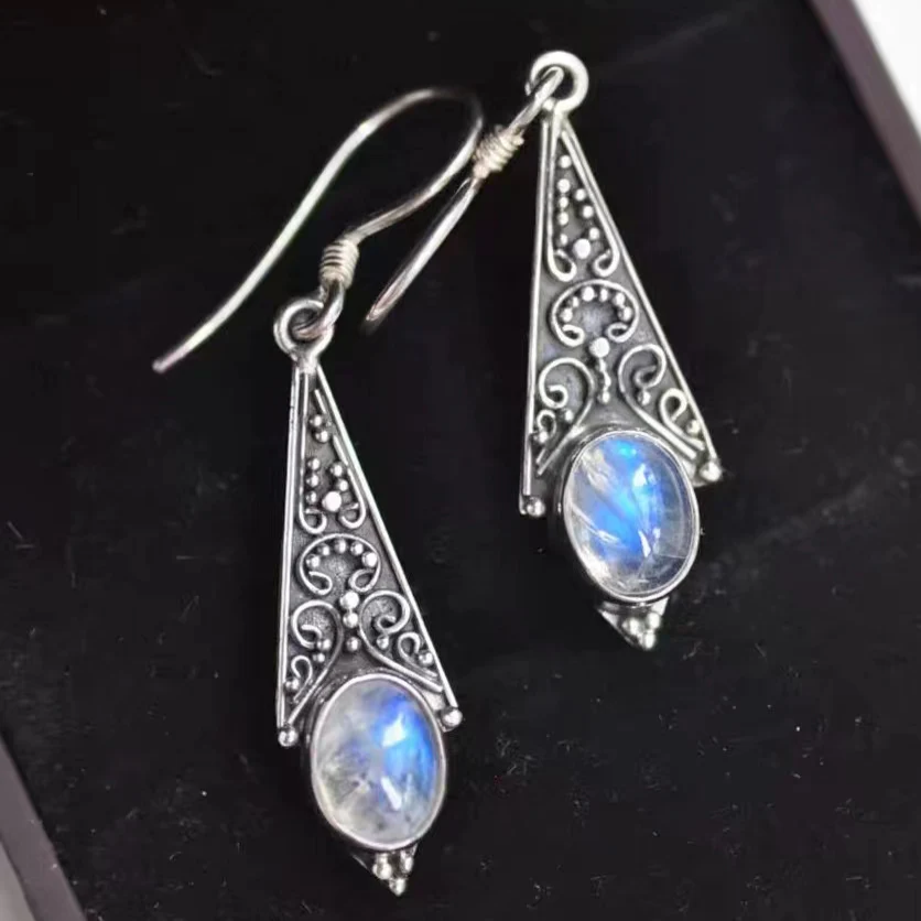 Blue moonstone earrings