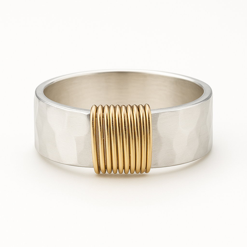 Ring with golden threads