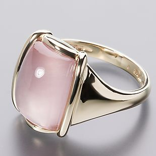Pink crystal square ring