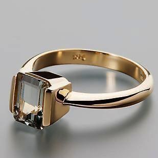 Square crystal ring
