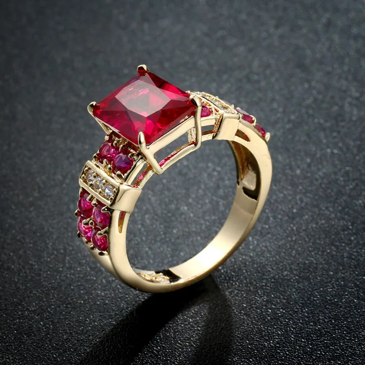 Red crystal ring