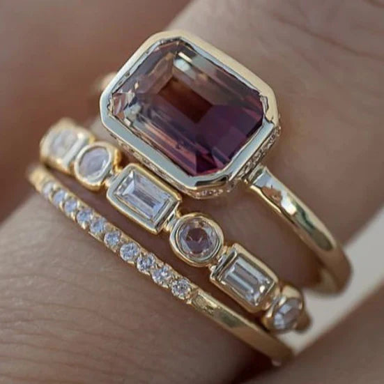 Garnet crystal ring