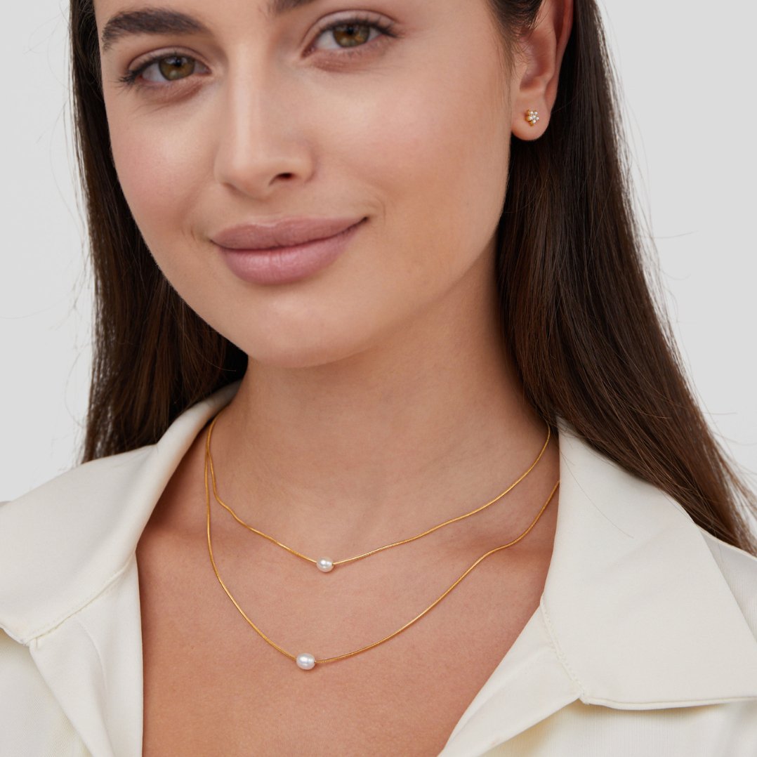Layered freshwater pearl necklace