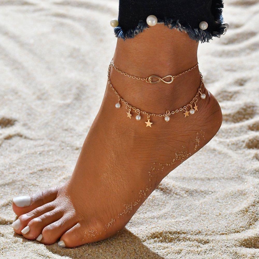 Infinity Anklet Bracelet + Star Pearls