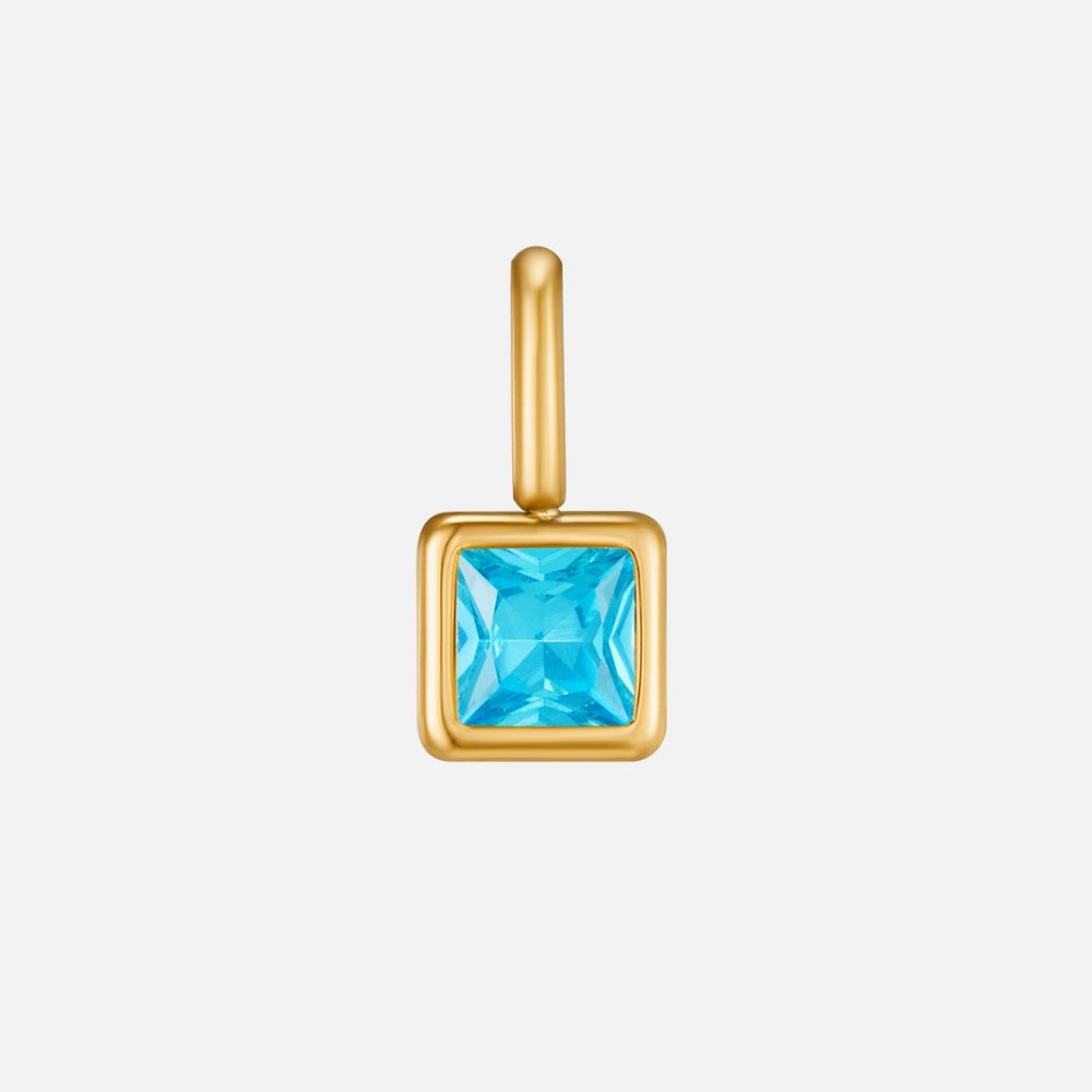 Square Birthstone Pendant Necklace