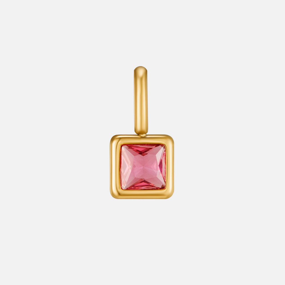 Square Birthstone Pendant Necklace