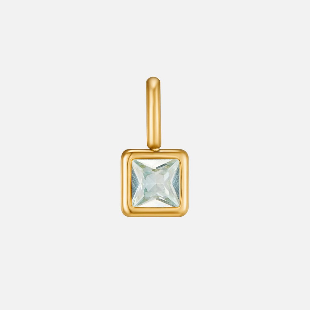 Square Birthstone Pendant Necklace