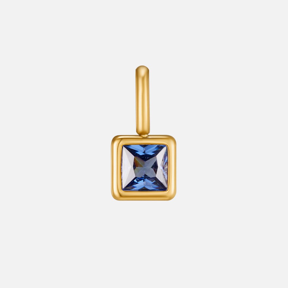 Square Birthstone Pendant Necklace