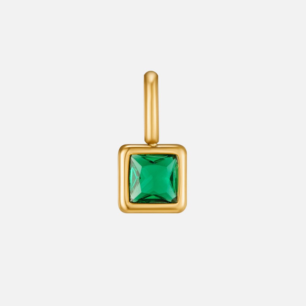 Square Birthstone Pendant Necklace