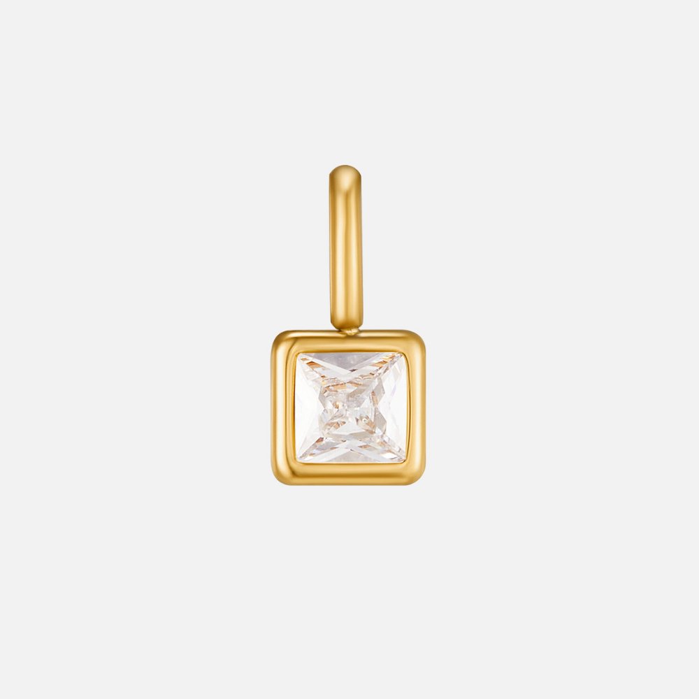 Square Birthstone Pendant Necklace