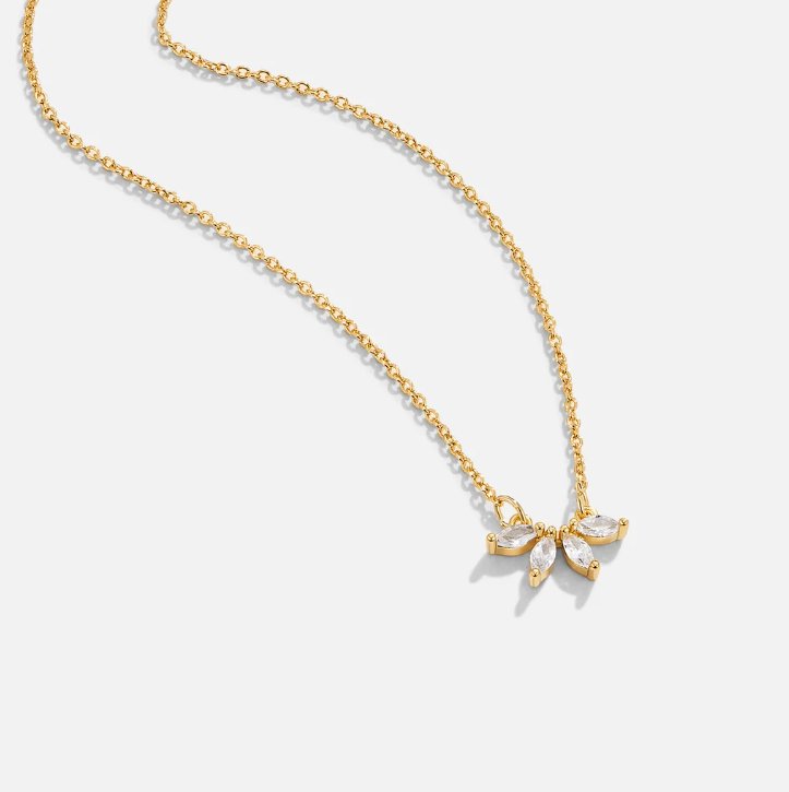 Omelia crystal leaf necklace