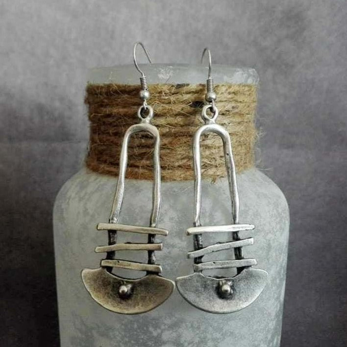 Half Circle Geometric Ladder Earrings
