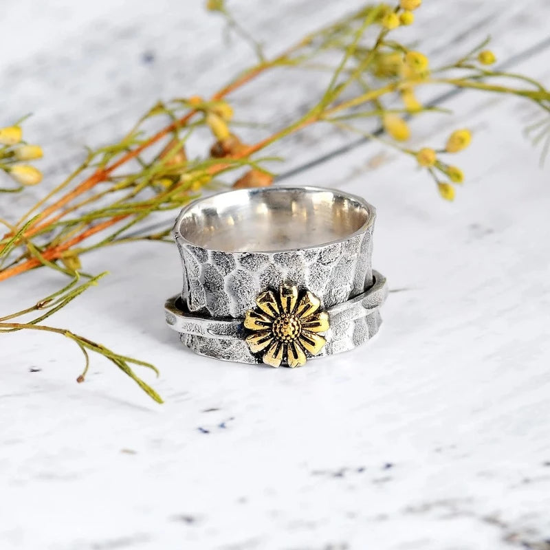 Sunflower flower ring