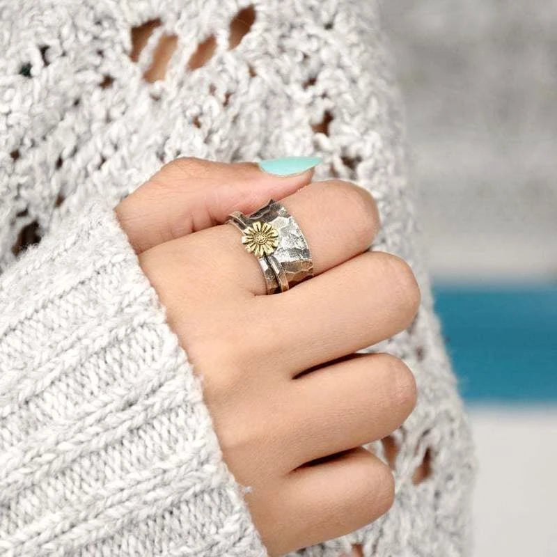 Sunflower flower ring