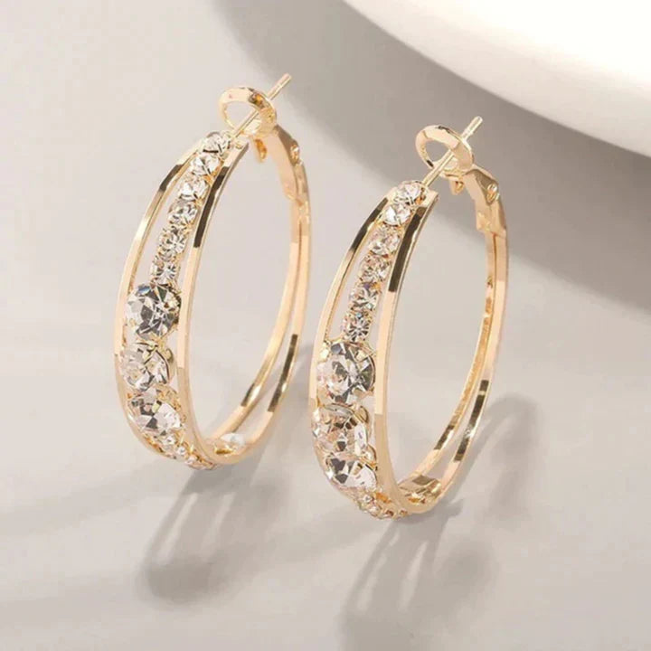 Elegant shiny gold hoop earrings