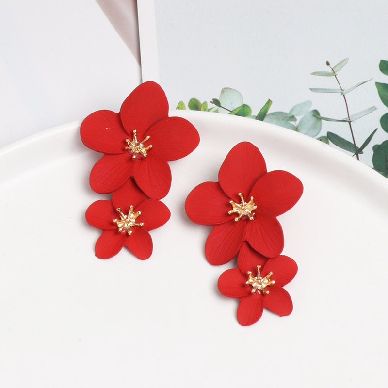 Double wildflower earrings