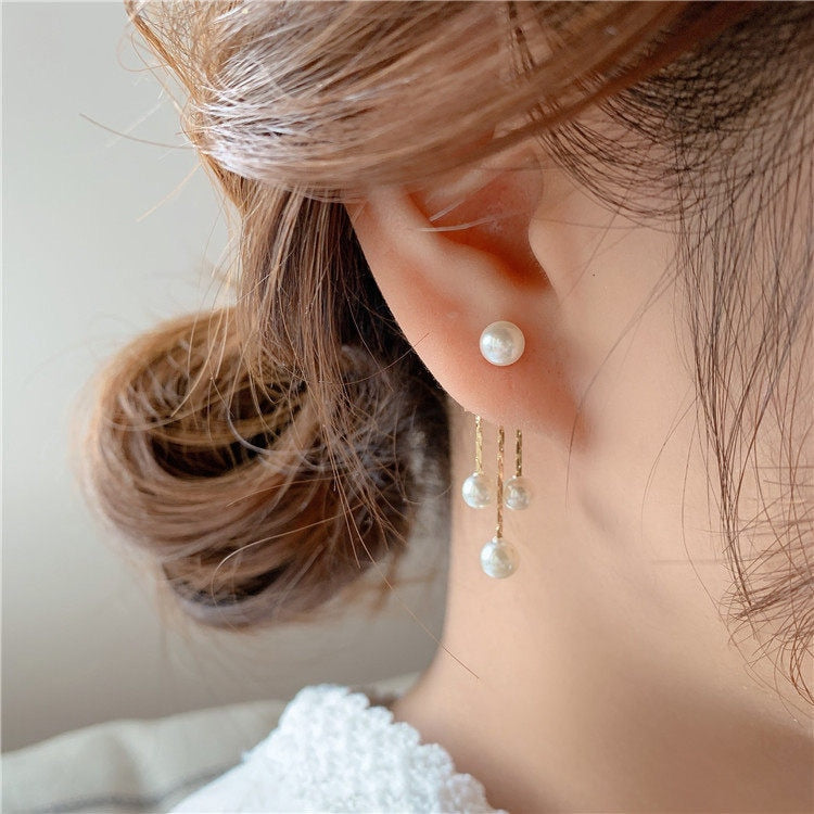 Romantic pearl crystal earrings