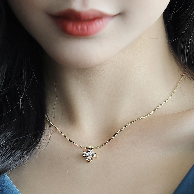 Zirconia mill necklace