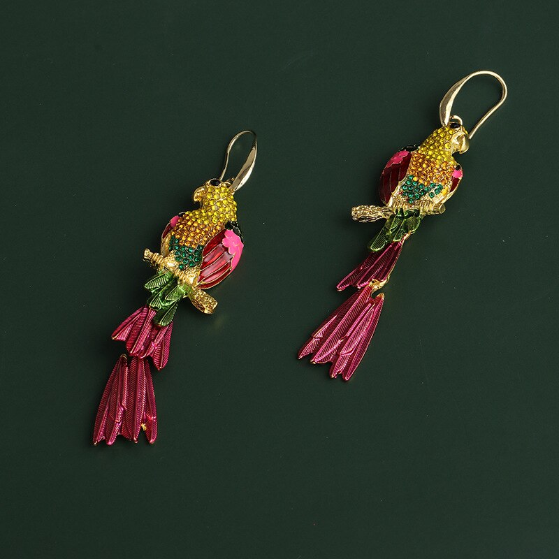 L earrings with multi-colored crystals
