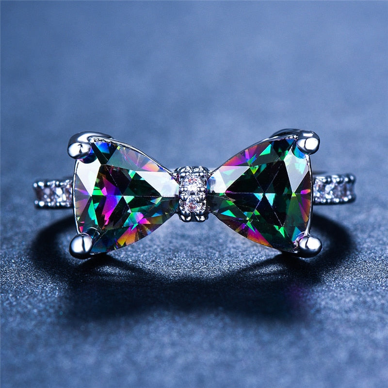 Gemstone bow ring