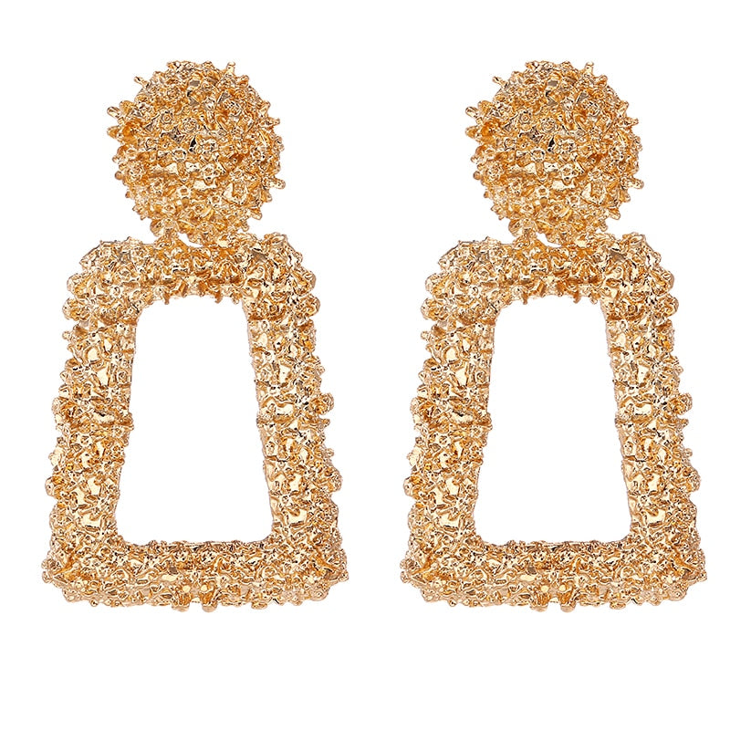 Modernist style plated earrings