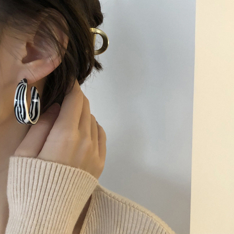 Acrylic zebra earrings