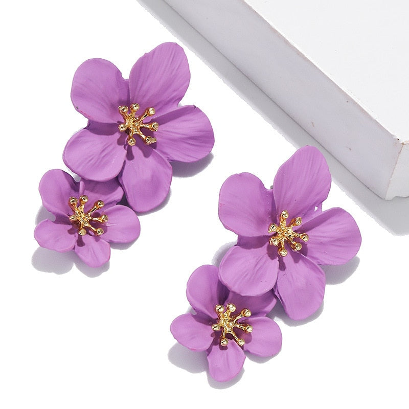 Double wildflower earrings