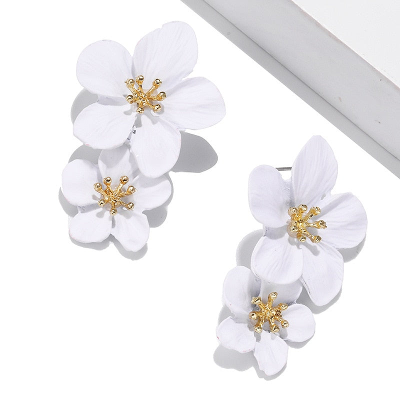 Double wildflower earrings