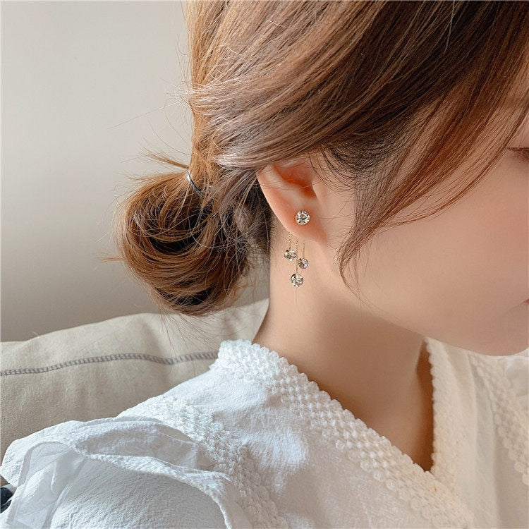 Romantic pearl crystal earrings