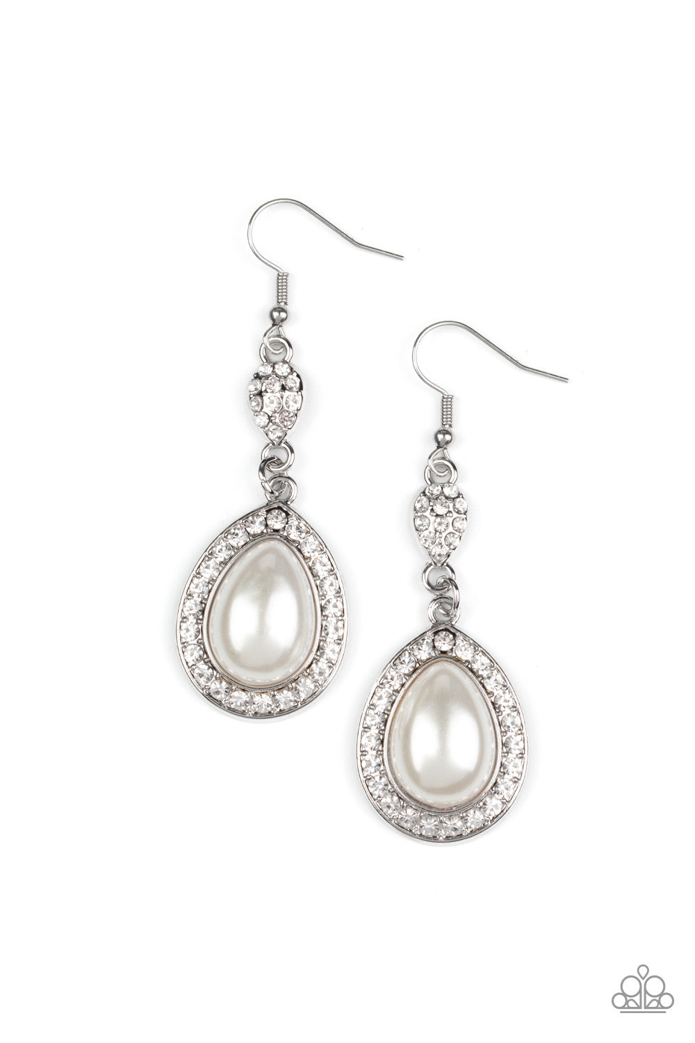 Elite Elegance - White Earrings