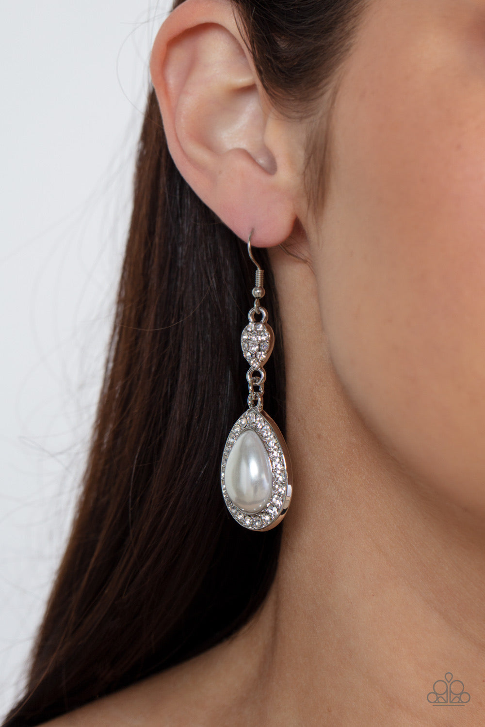 Elite Elegance - White Earrings