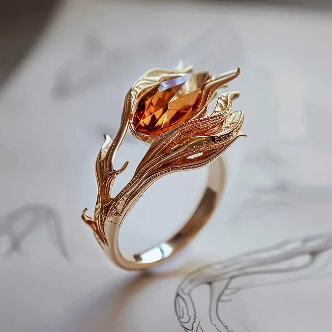 Everlight I ring with orange crystal