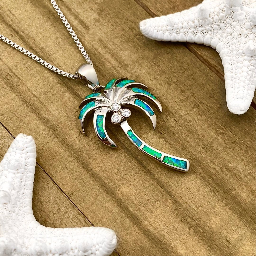 Opal Coconut Tree Necklace