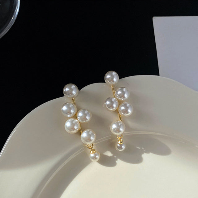 Bohemian pearl dangle earrings