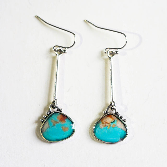 Turquoise stone dangle earrings