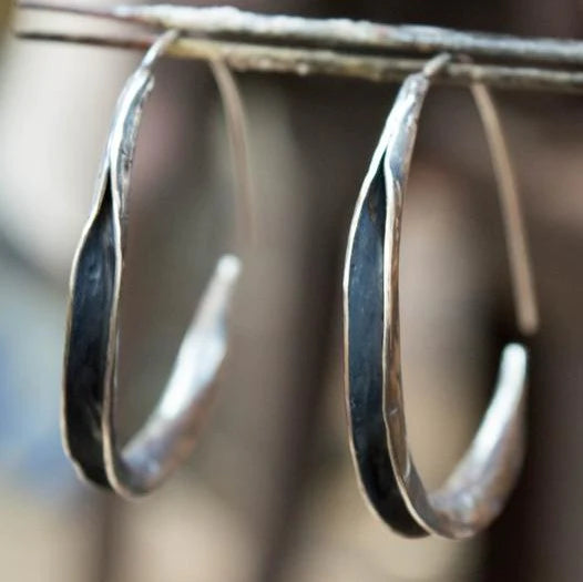Simple large circular earrings