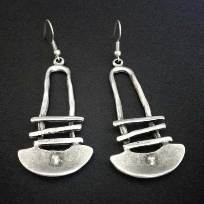 Half Circle Geometric Ladder Earrings