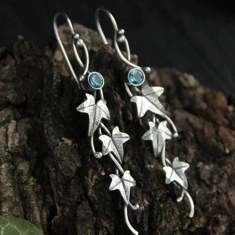 Elf earrings with leaves