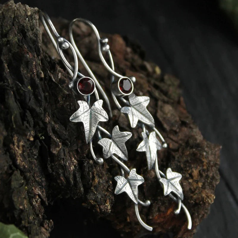 Elf earrings with leaves