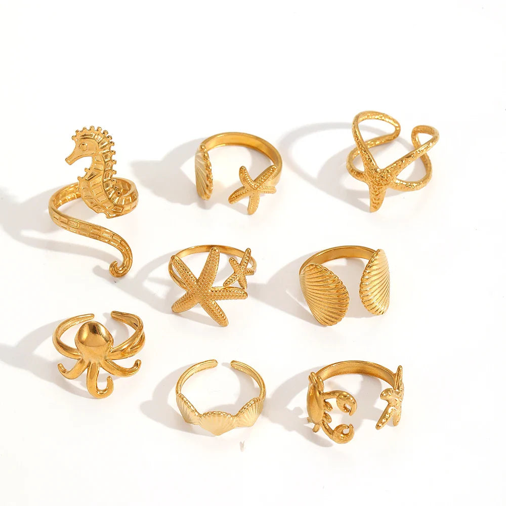 Ring set I with sea icons
