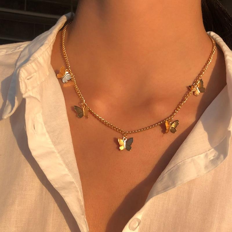Butterfl Bloom I Plated Butterfly Necklace