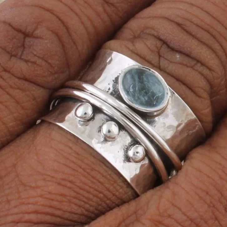 Moonstone inlaid ring