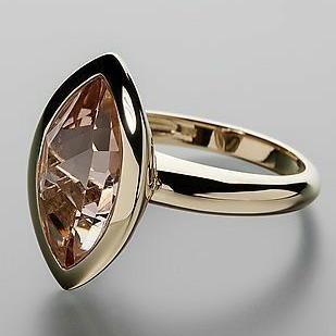 Oval crystal ring