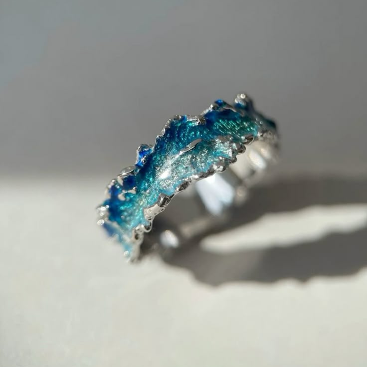 Ring with blue ocean