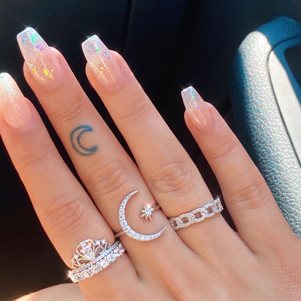 Adjustable star moon ring