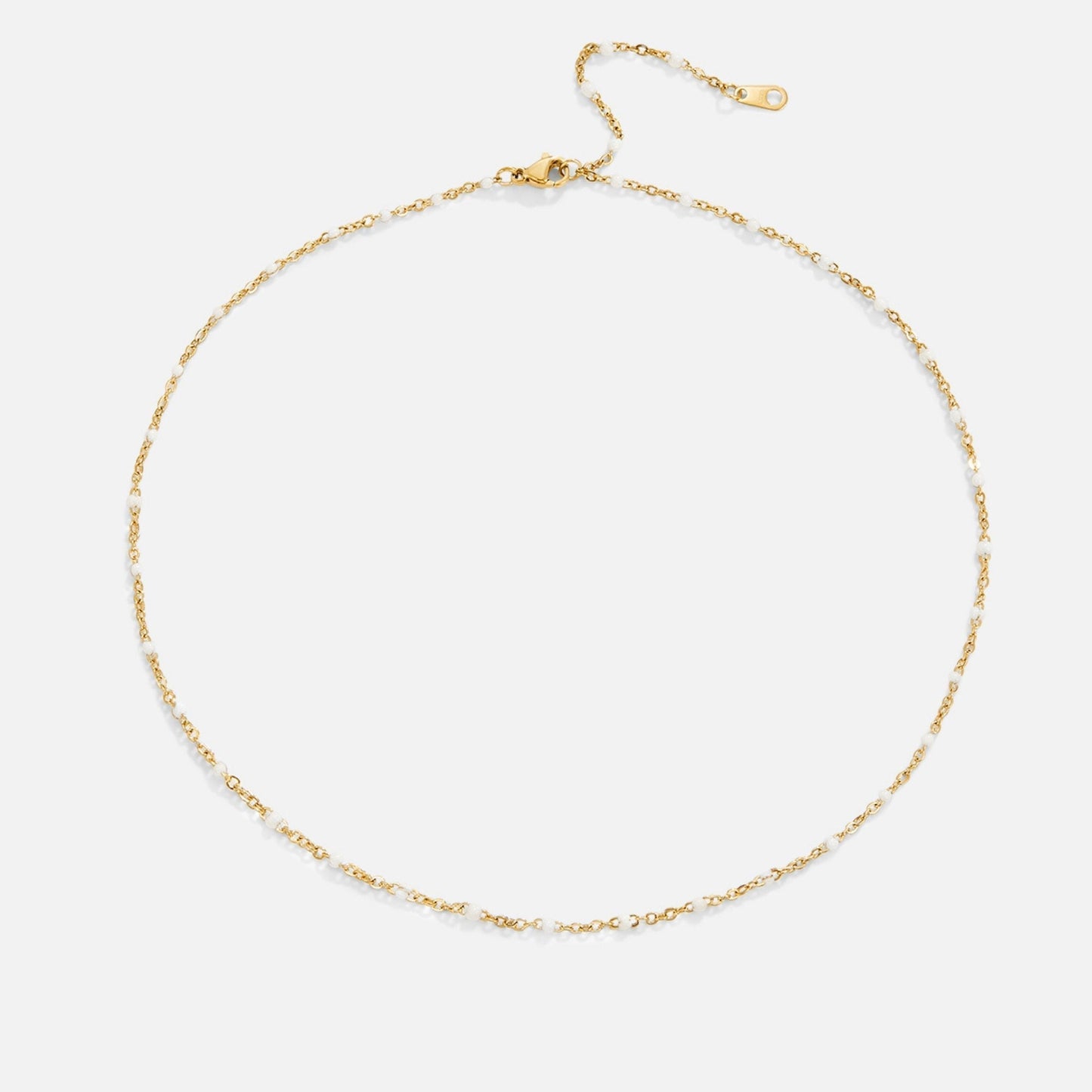 Necklace of clean white beads
