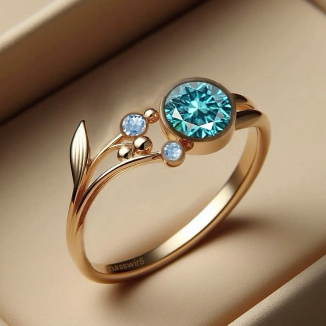Ring with blue sky crystal