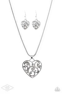 FILIGREE Your Heart With Love - Silver Necklace Paparazzi