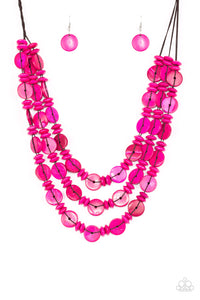 Barbados Bopper - Pink Necklace Paparazzi